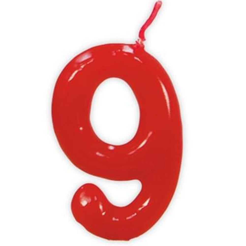 [574525] Bougie d'Anniversaire Rouge Numéro 9