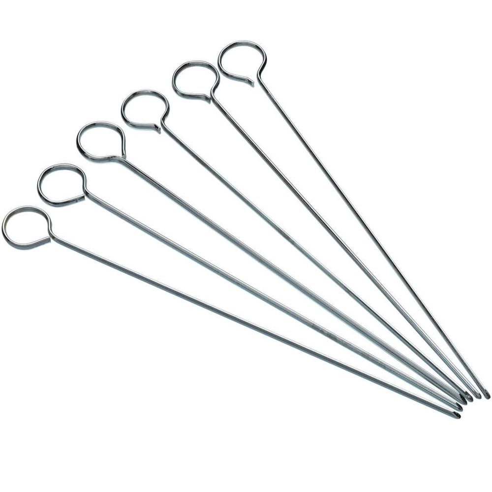 [635012] Lot de 6 Piques à Brochettes Métal Inox30cm