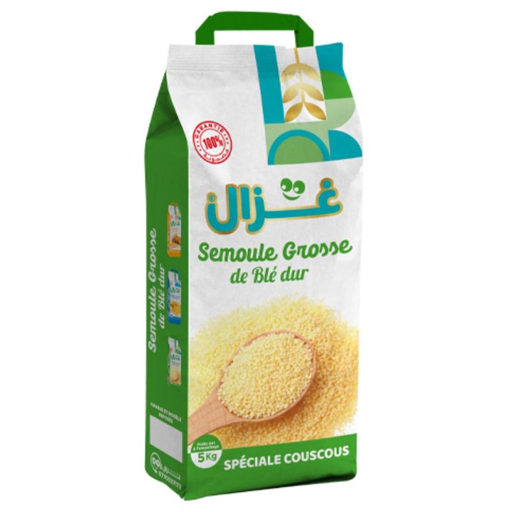[725371] Semoule Grosse de Blé Dur Kraft Ghazal 5kg