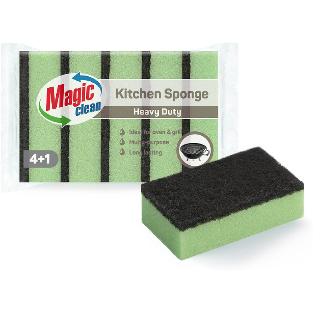 [723025] Eponges Cuisine Vertes Magic Clean 5 unités