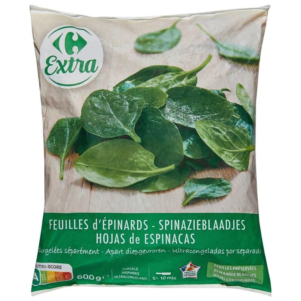 Épinards en Feuilles Surgelés Carrefour Extra 600g