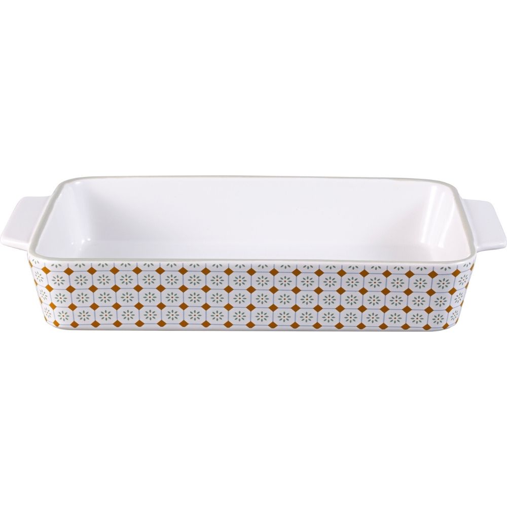 Plat à Four Rectangulaire Kasa en Porcelaine Tiles 37x22cm