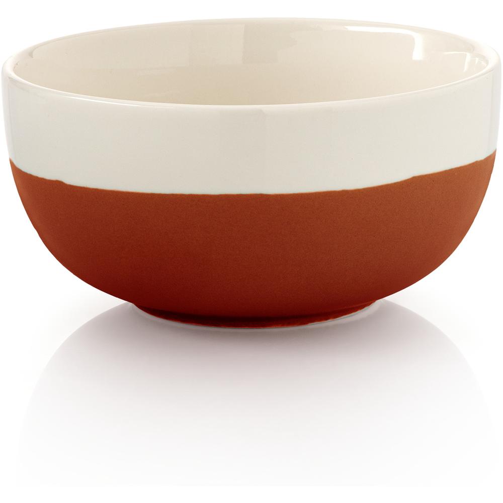 [711110] Bol en Porcelaine Duo Blanc Terracotta Kasa 13cm