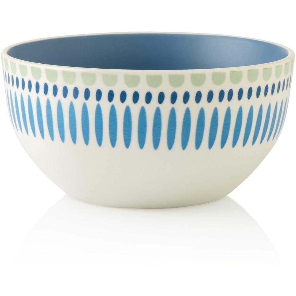 [716713] Bol en Porcelaine à Rayures Bleu Vert Kasa 14,5cm