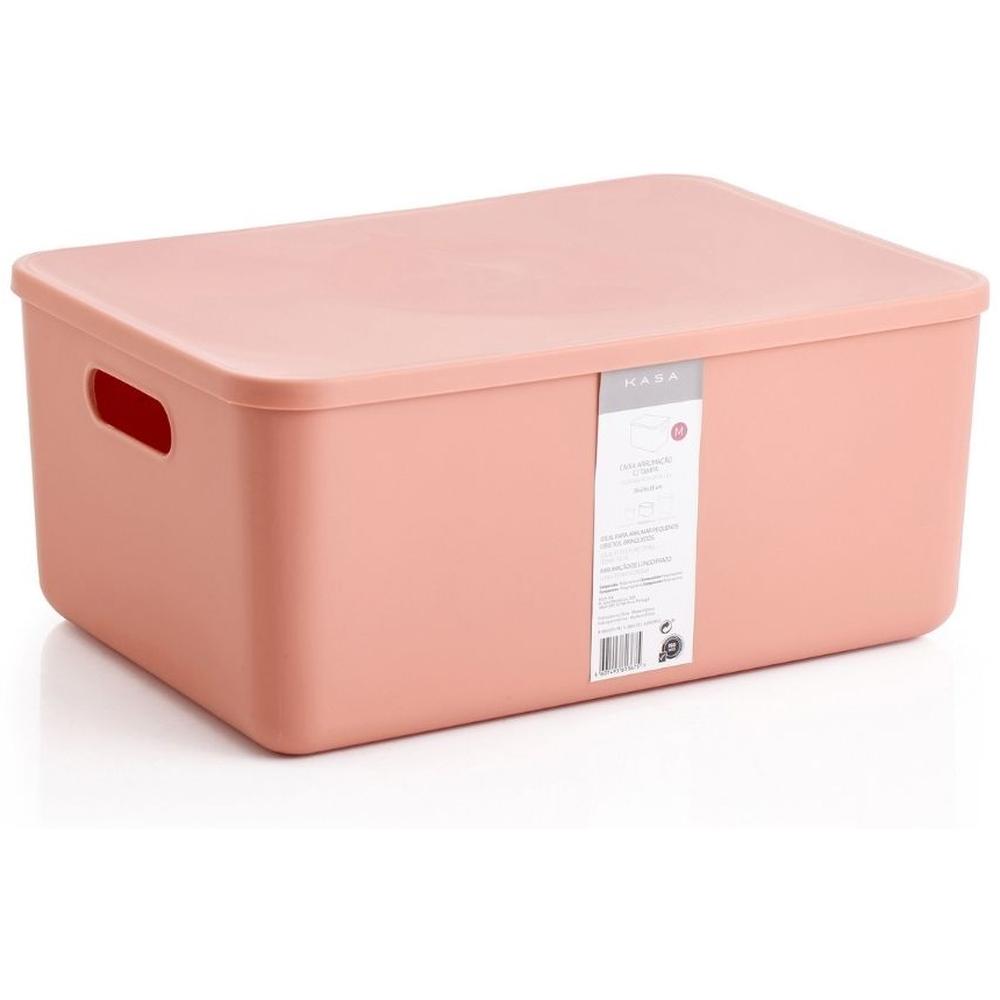 Boîte de Rangement Saumon avec Couvercle Kasa 36x26x16cm