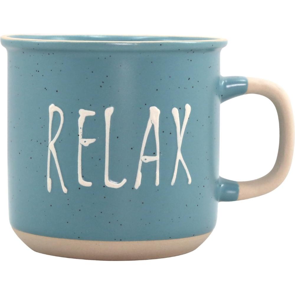 Mug Porcelaine Rose Gravé "Relax" Kasa 42 cl