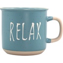 Mug Porcelaine Rose Gravé "Relax" Kasa 42 cl
