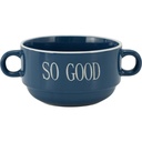 Bol Porcelaine Bleu "So Good" avec Manche Kasa 14 cm