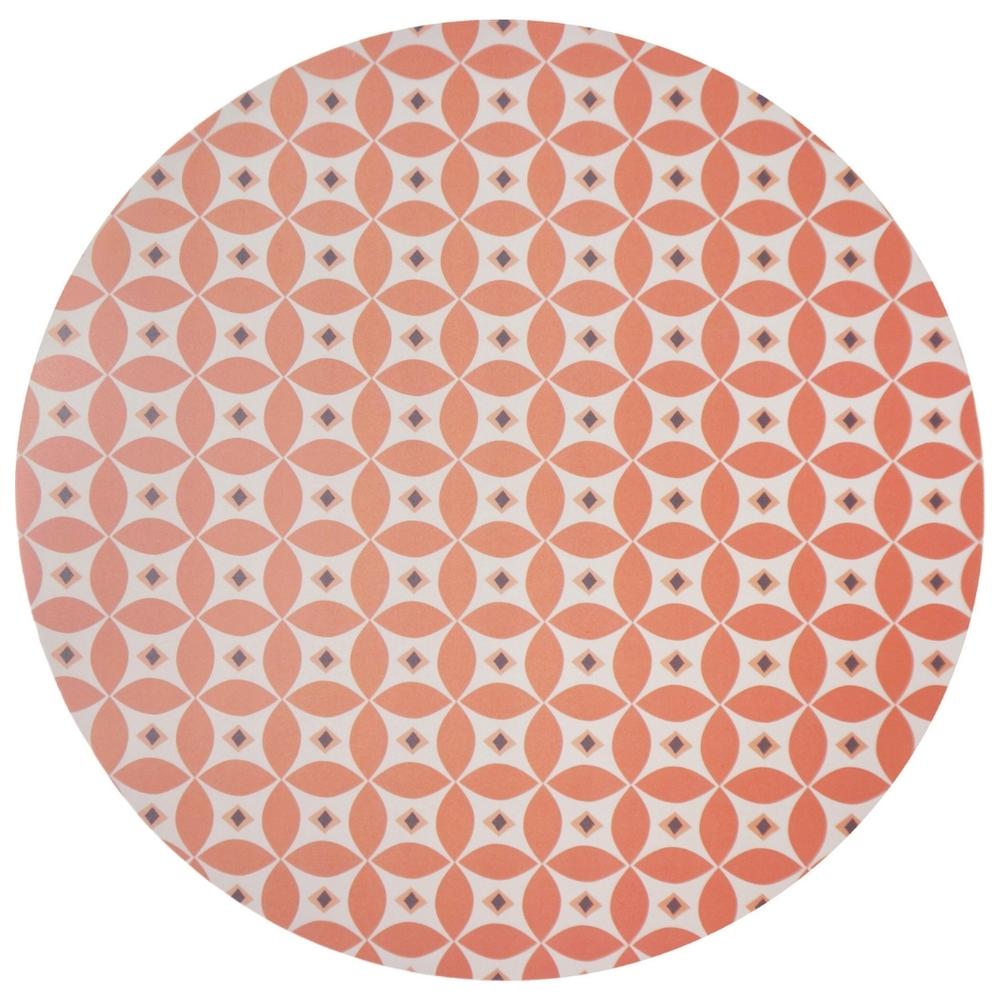 [721761] Set de Table Rond Rouge/Blanc Kasa 38 cm