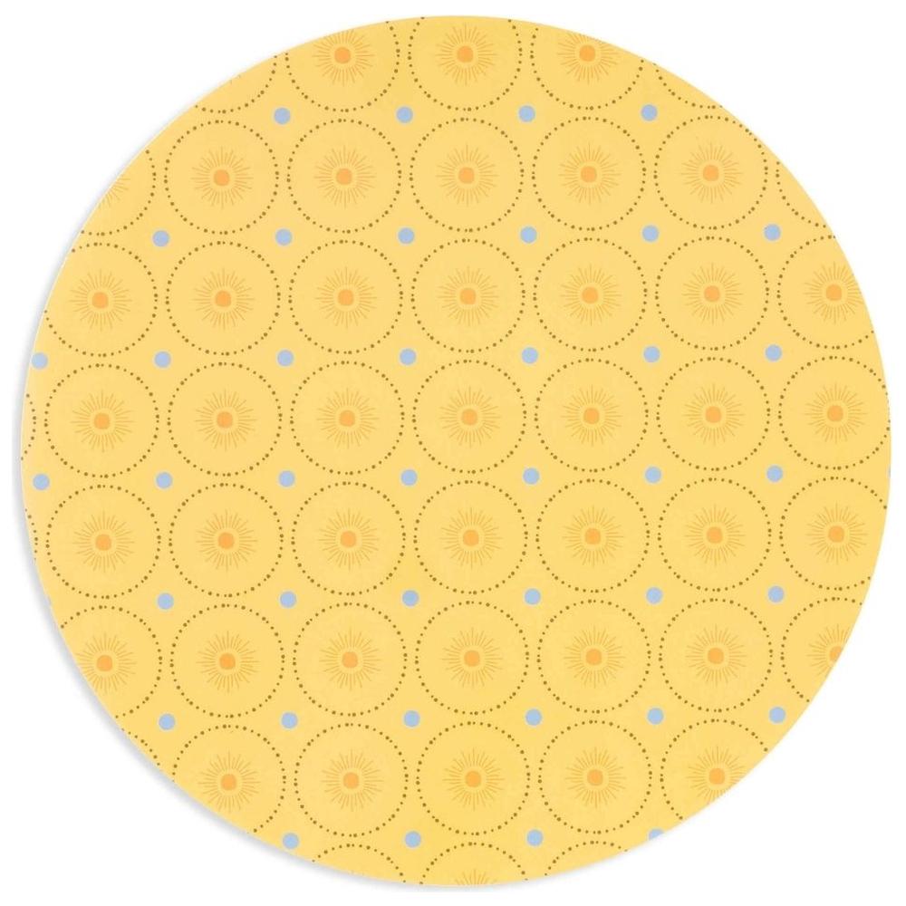 [716758] Set de Table Rond Jaune Eva Boho chaud Kasa 38cm