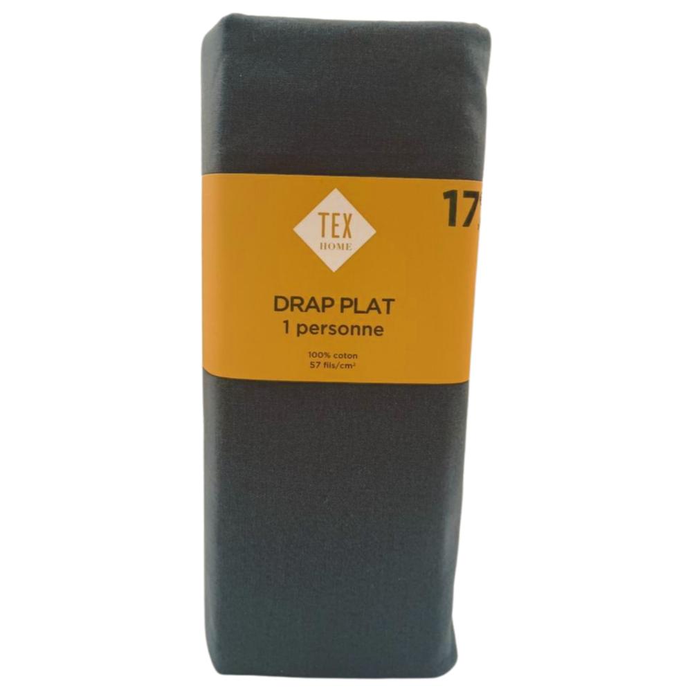 [642439] Drap Plat Gris Tex Home 180x300cm.