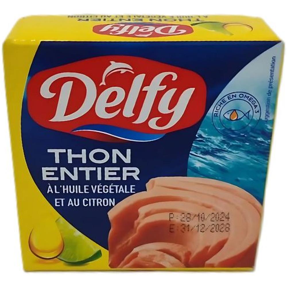 [721407] Thon Entier à l'Huile Végétale et Citron Delfy 85g
