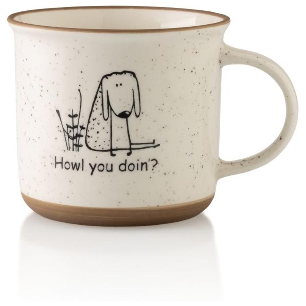 Mug en Porcelaine Blanc Avec Motif "Chien Howl You Doin" Kasa 30cl