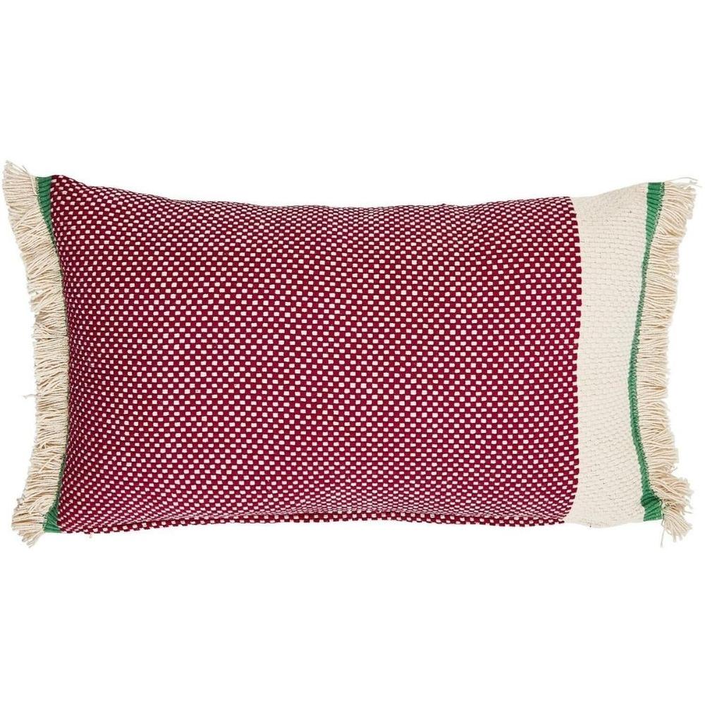 [710826] Coussin Rose Fuschia Foncé à Franges Tex Home 30x50 cm