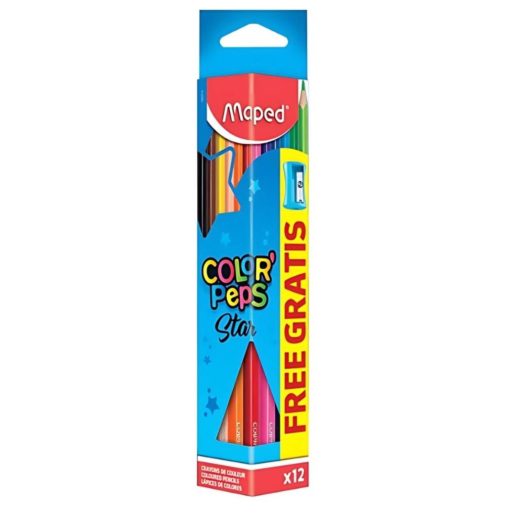 [530282] Boîte Triangulaire Crayon de Couleur Maped 12 Pièces