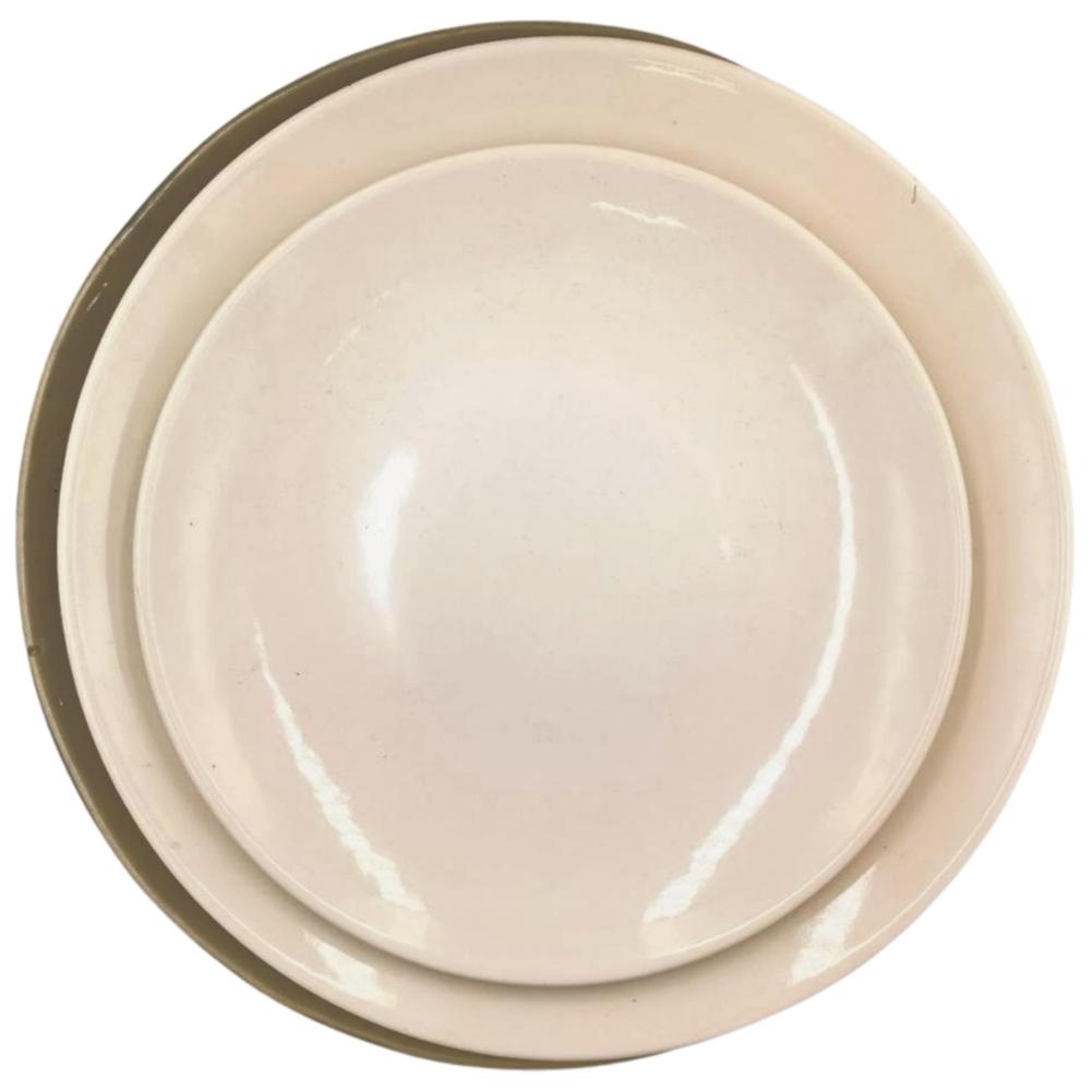 [425850] Assiette Ronde Crème en Céramique