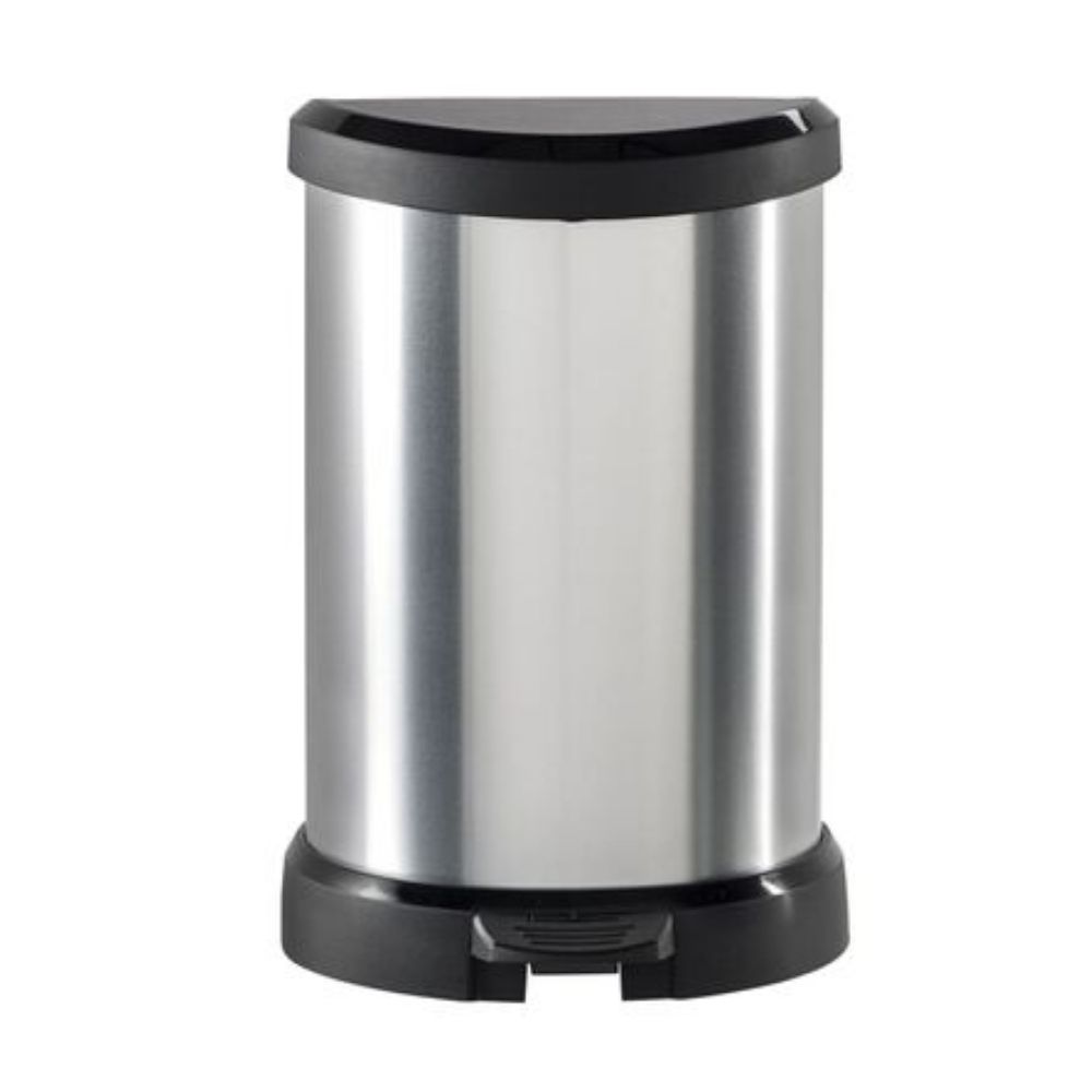 [424758] Poubelle à Pédale Deco Argenté Curver 15L