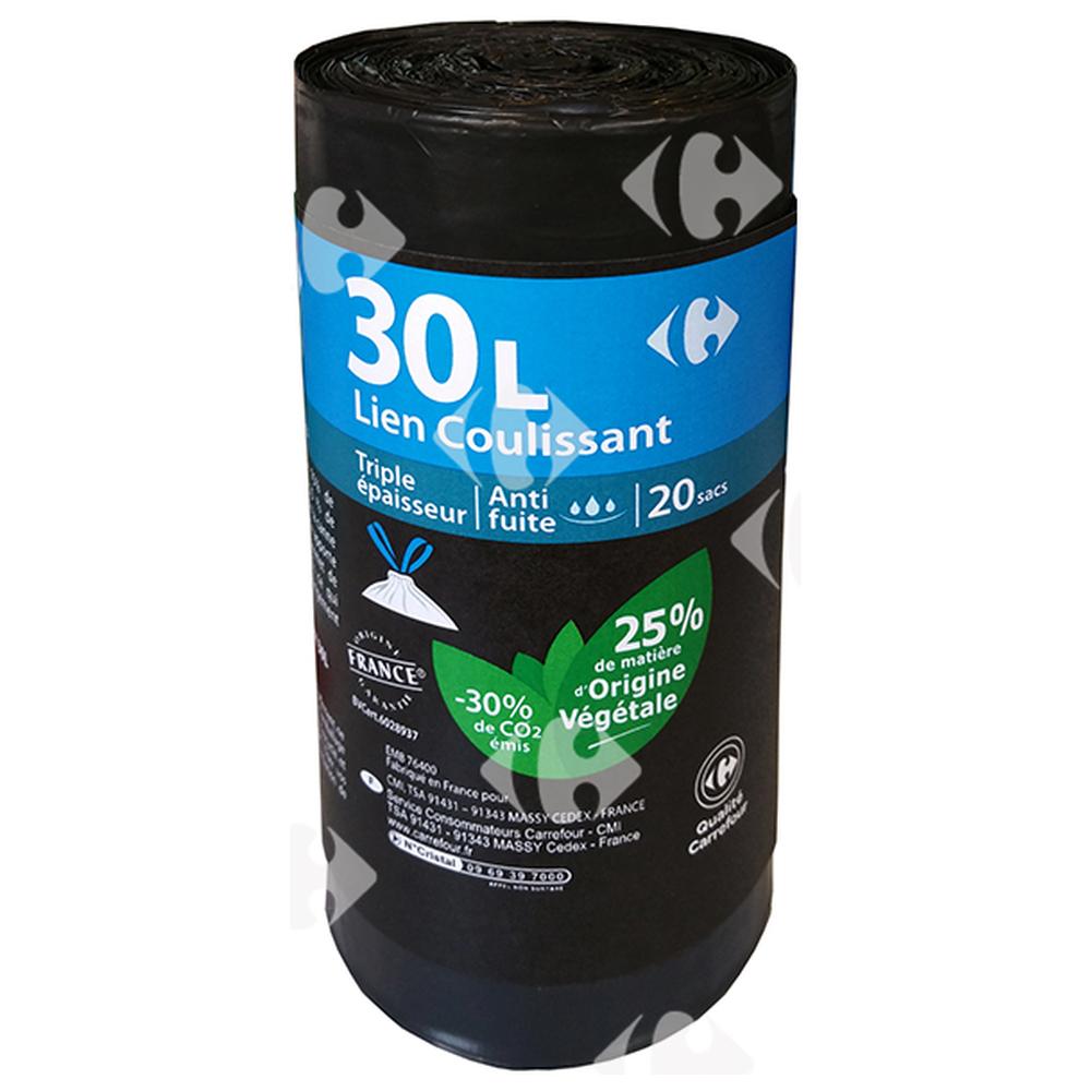 [622719] Sac Poubelle Lien Coulissant Carrefour 20 unités de 30L