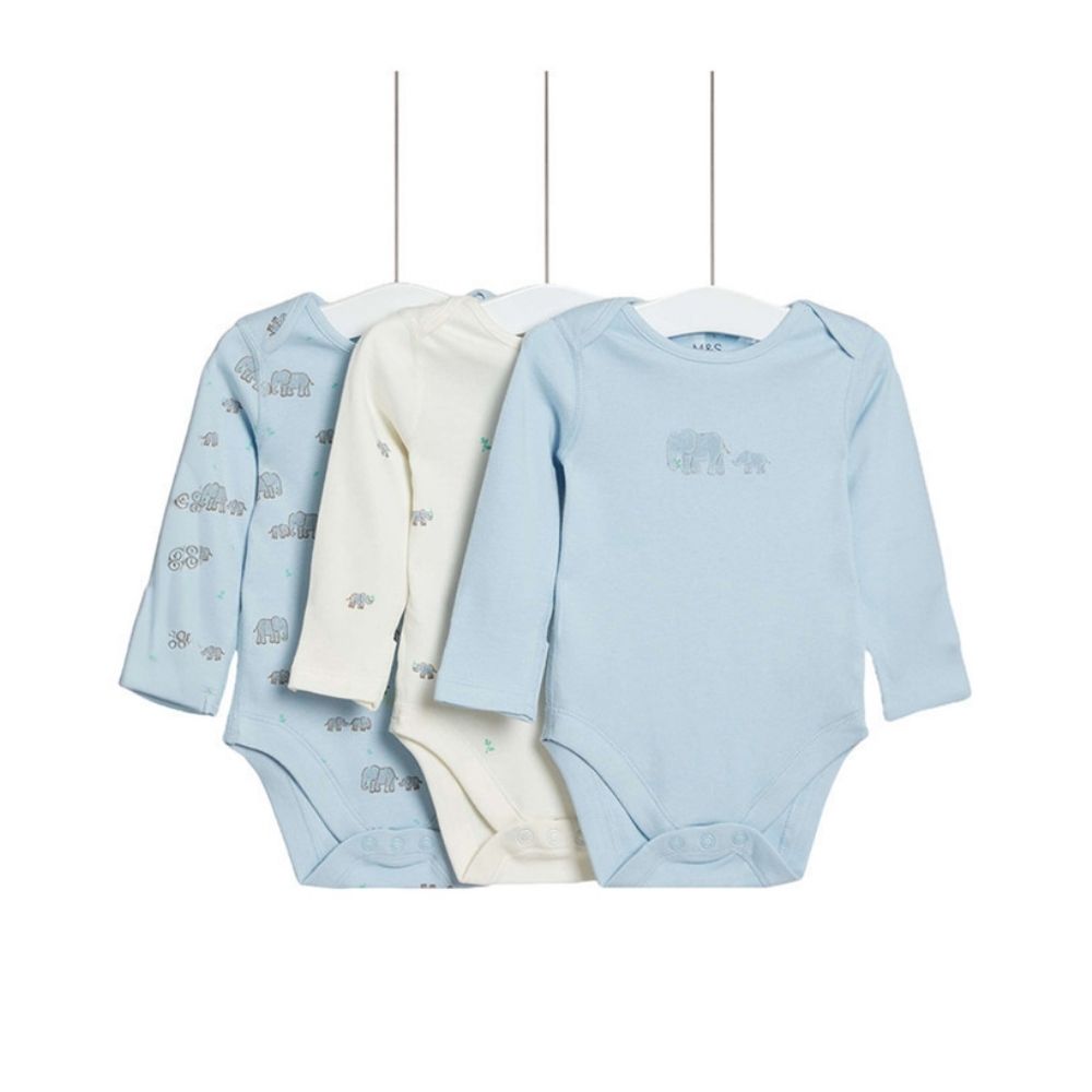 [729080] Lot 3 Bodies Manches Longues Croisés Bébé Gris