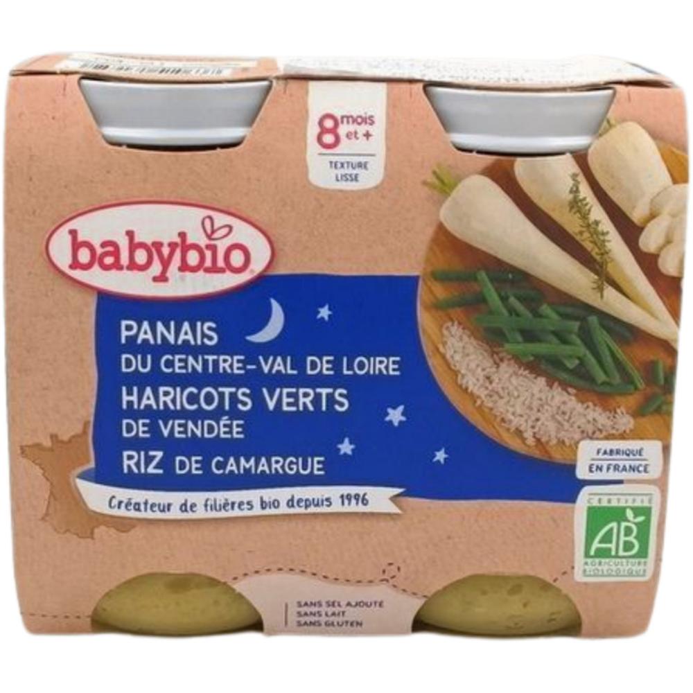 [704611] Pot panais Haricots Verts Riz Babybio 2x200g.