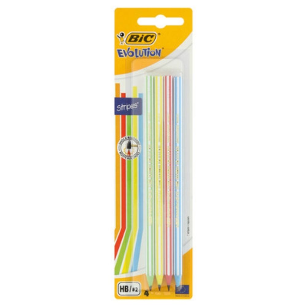 [615332] Lot de 4 Crayons Noirs Evolution Stripes