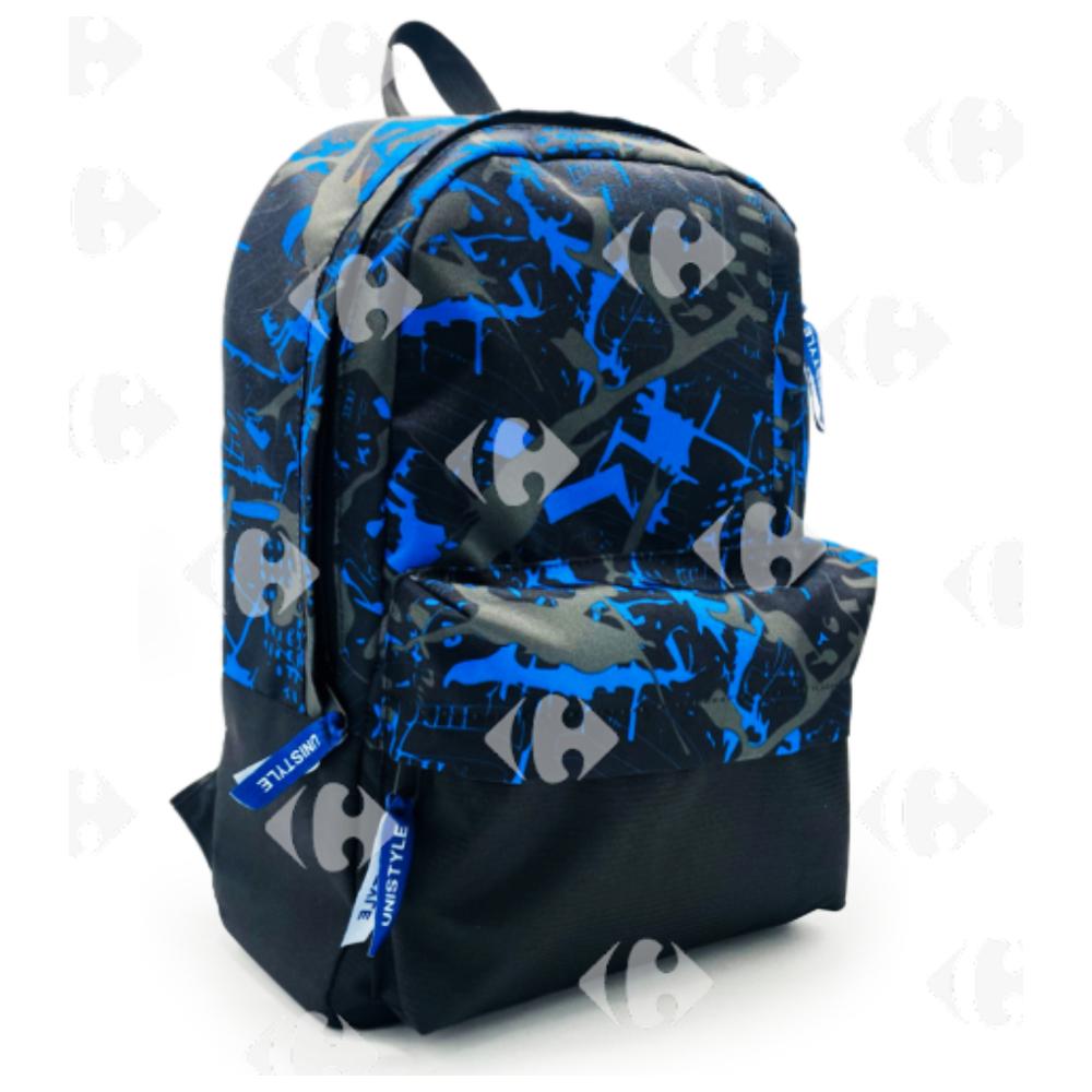 [702468] Sac à dos porte Pc 18" 10 motifs 2 poches (couleur aléatoire)
