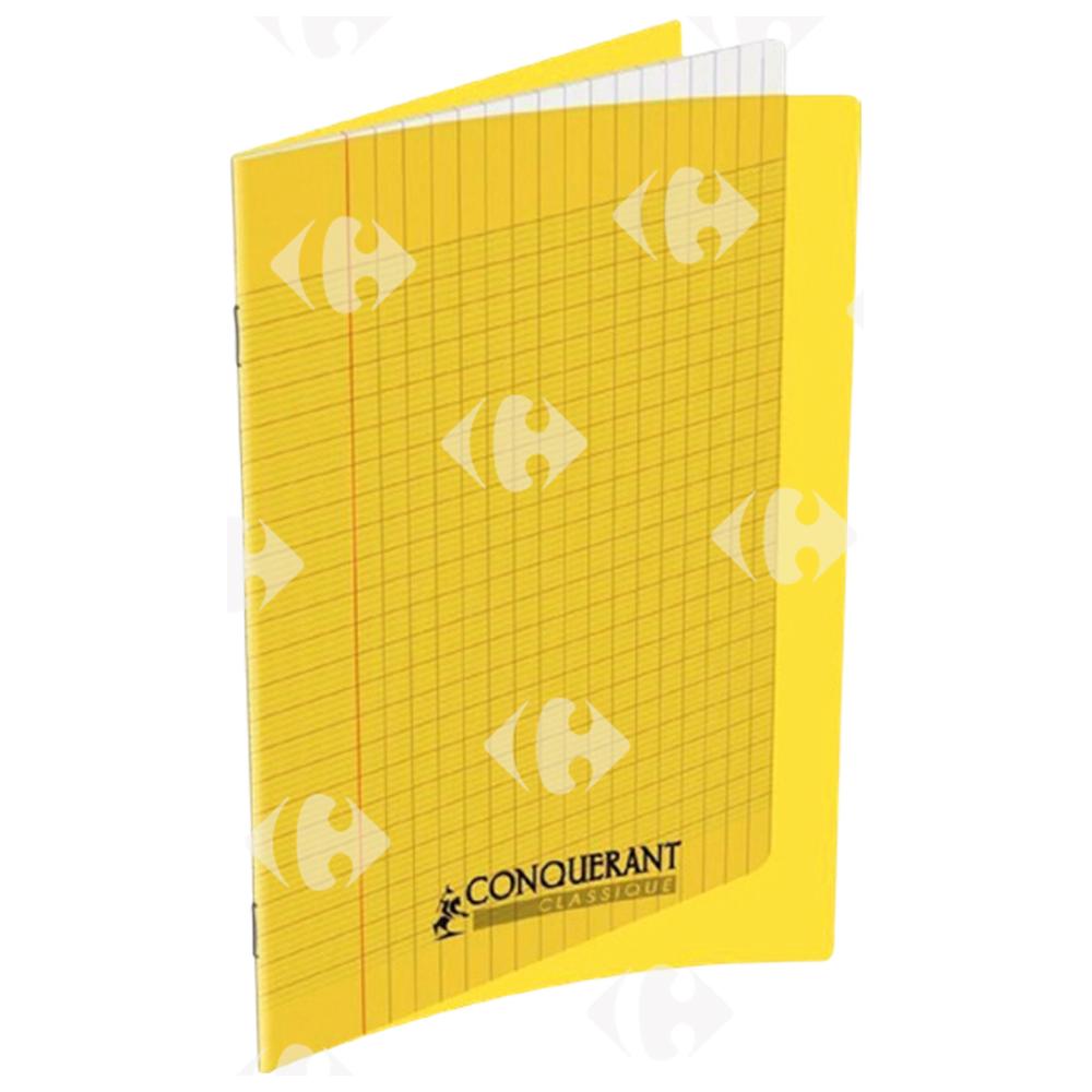 [580196] Cahier agrafé Couverture en polypropylène jaune 17x22cm Séyès 90g 32 pages