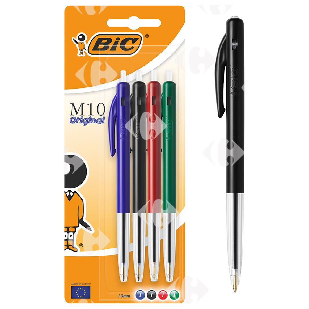 [703272] Stylo Bille Recharge M10 Bleu x4 Assortis BIC