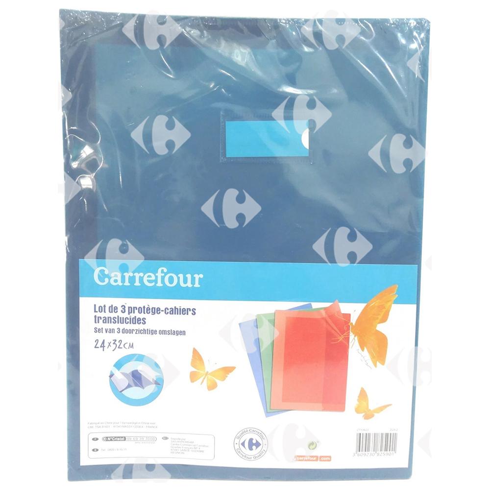[616283] Protège-cahier Aoloris Assortis Carrefour 24x32cm 3 unités
