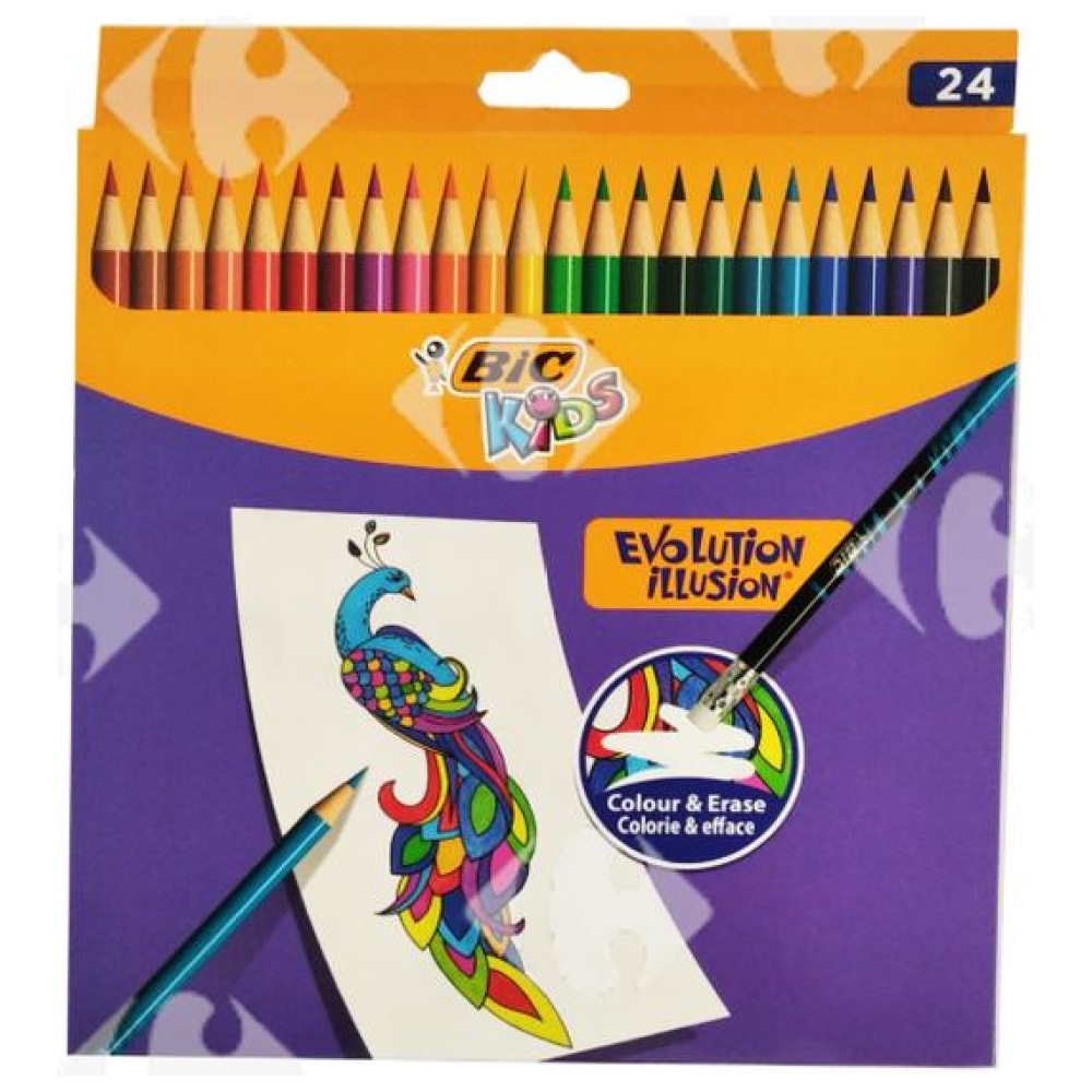 [703302] Crayon de Couleur Illusion Assortis Bic 24 unités
