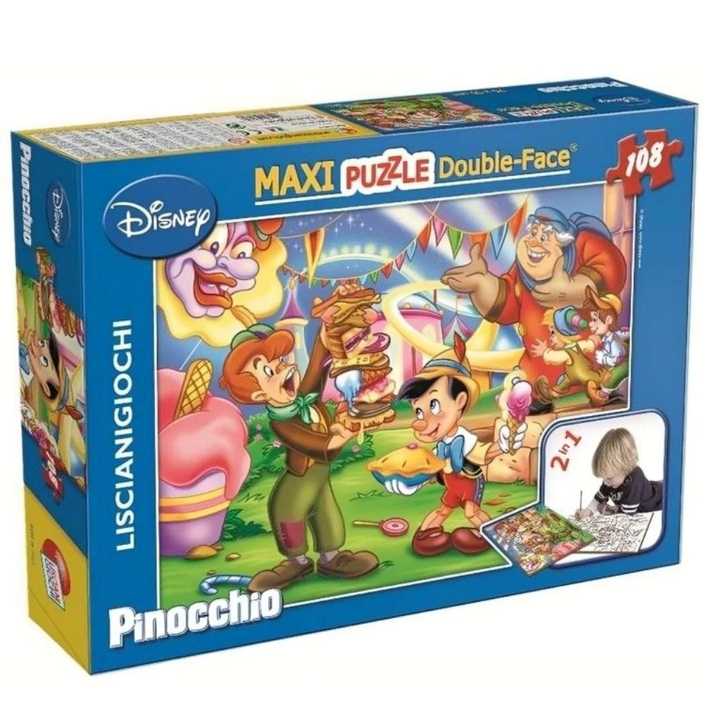 [414846] Puzzle Pinocchio Double Facef Super Maxi 108 Pièces