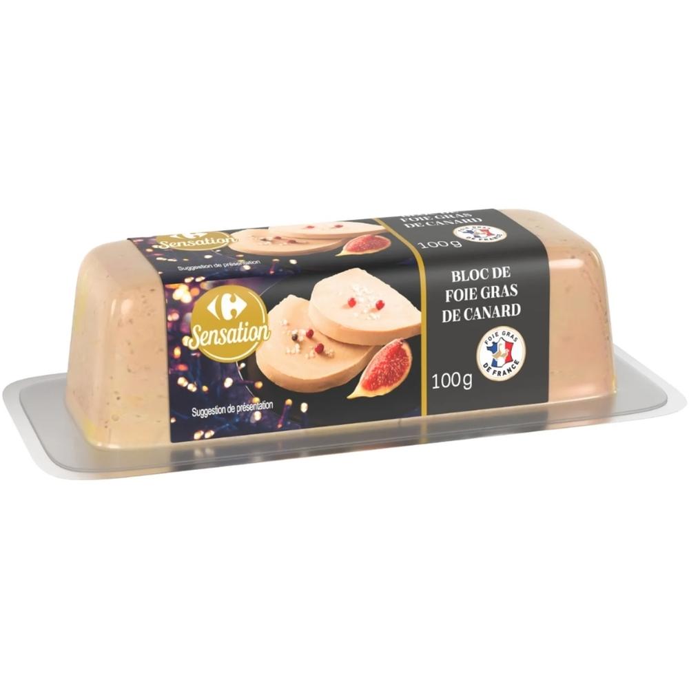 Bloc Foie Gras de Canard Barquette Carrefour Sensation 100g