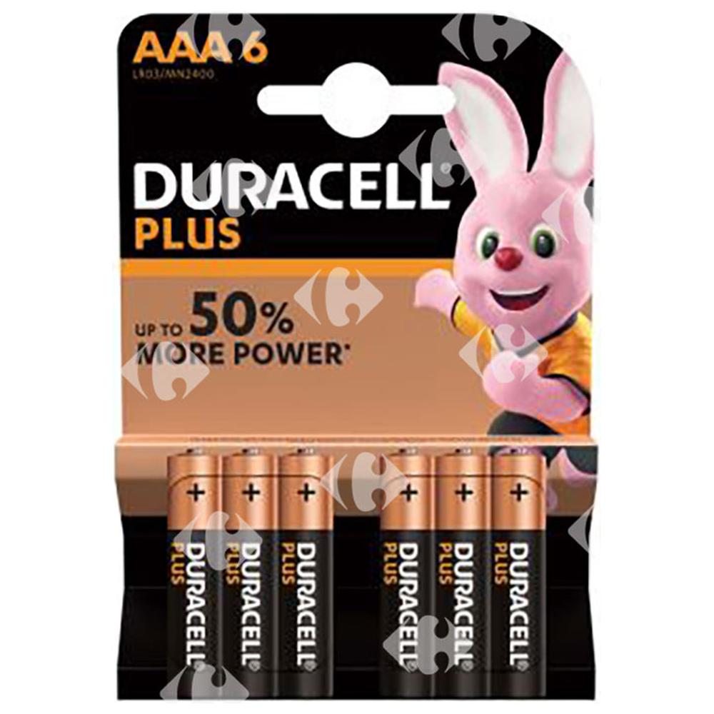 [575595] Pack de Piles AAA Plus Power Duracell 6 unités.