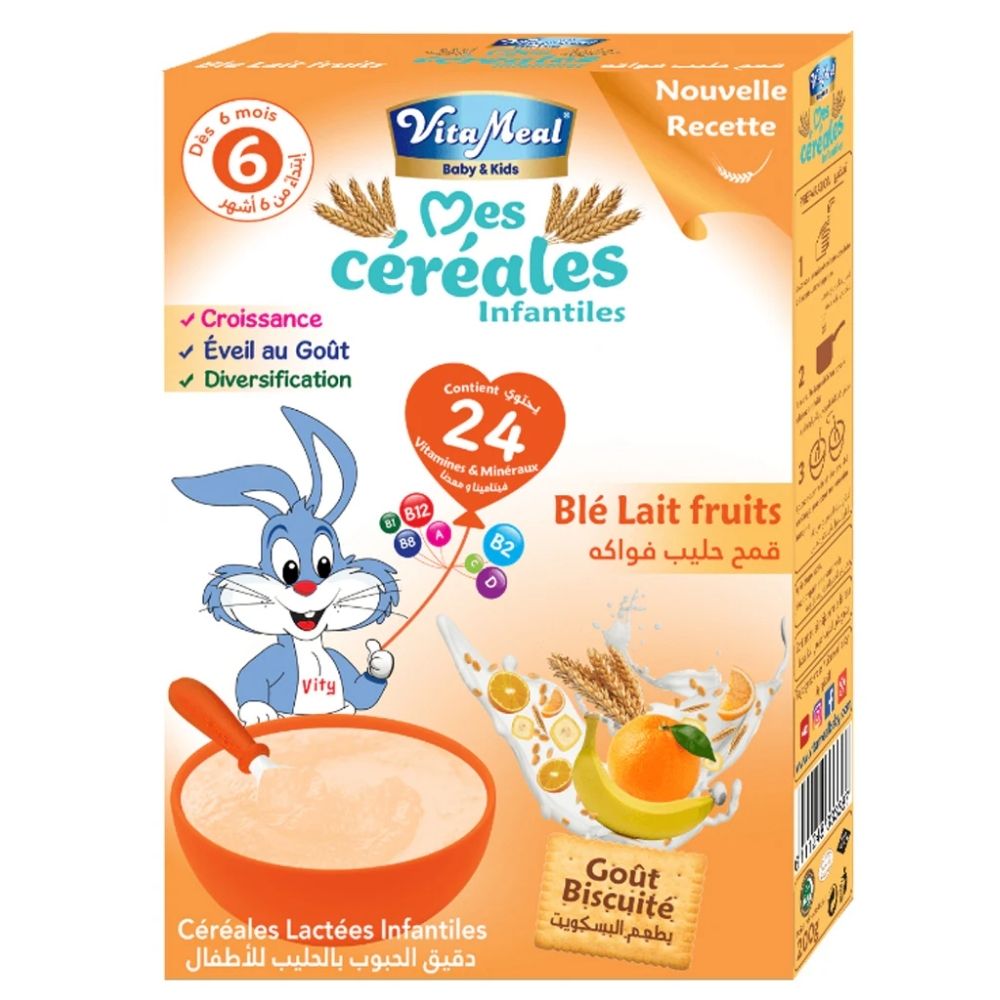 Vitameal Céréales Blé Lait Fruits 250 g