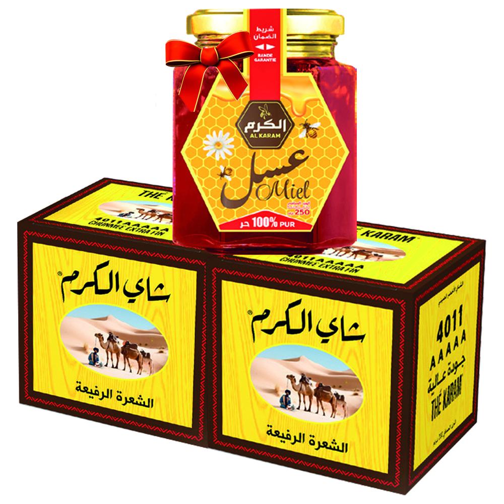 [728310] Pack Thé Chaara Karam 200g 2 unités + Miel Karam 250g Gratuit