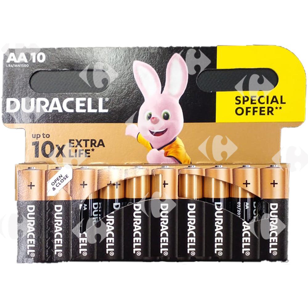 [621854] Pack de Piles Plus AA Plus Power Duracell 10 unités