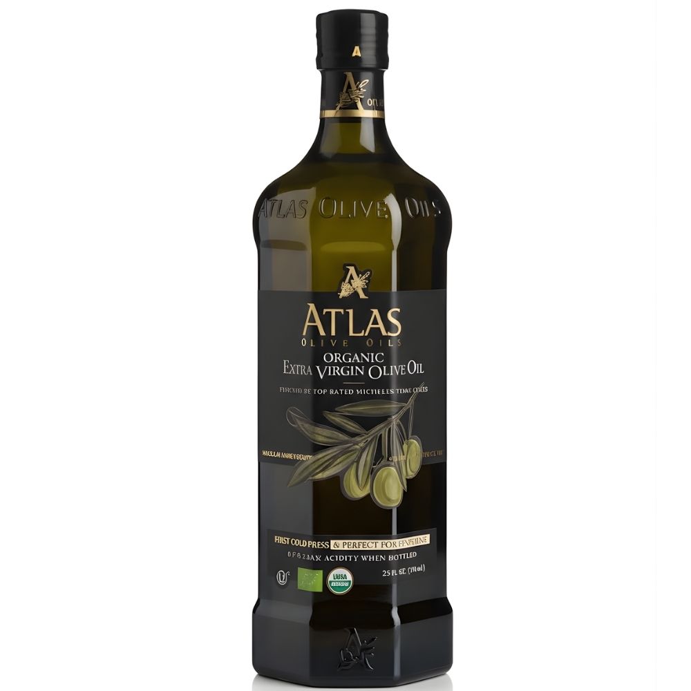 Huile d'Olive Extra Vierge Bio en Verre Atlas Olive 1L