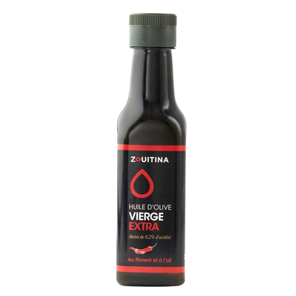 Huile d'Olive Extra Vierge Aromatisée ail piquante Zouitina 250ml