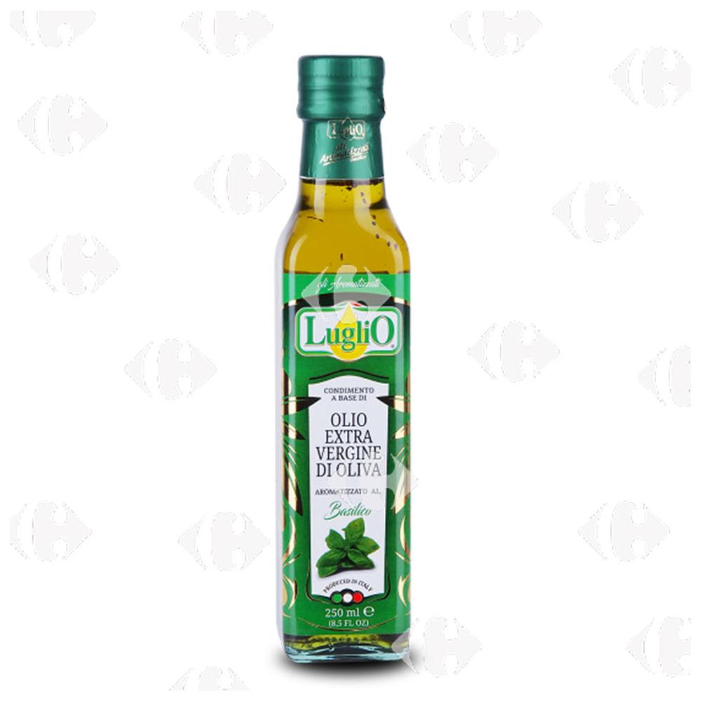 Huile d'Olive Extra Vierge Aromatisée Basilic Luglio 250ml