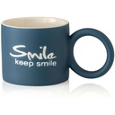 Mug en Porcelaine Smile Bleu Foncé Manche Anneau Kasa 35cl 9x7,8 cm
