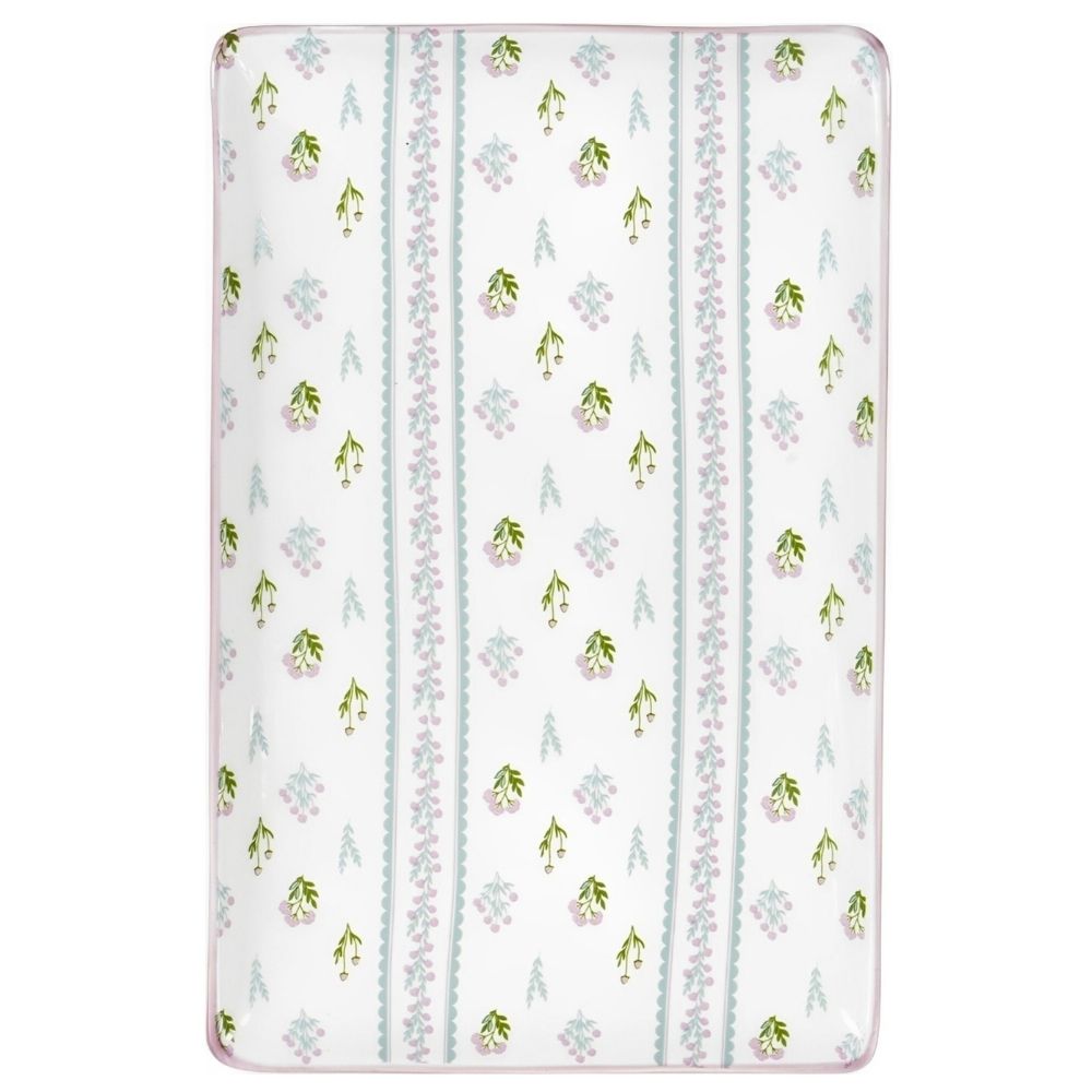 Plat Rectangulaire Kasa en Porcelaine Beige Campestre 25x16cm