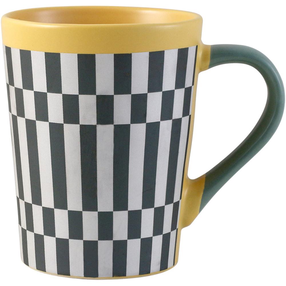 Mug en Porcelaine Rayé Noir Graph Kasa 35cl