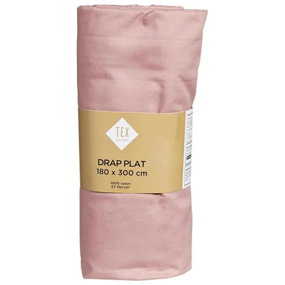 [651560] Drap Plat Rose Doux Tex Home 180x280cm