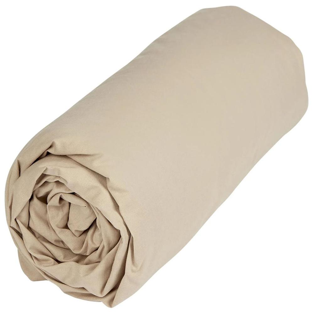 [651527] Drap Housse Sable 100% Coton Tex Home 140x200cm.