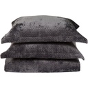 Couvre-lit en Velours avec 2 Taies d'Oreiller Gris.