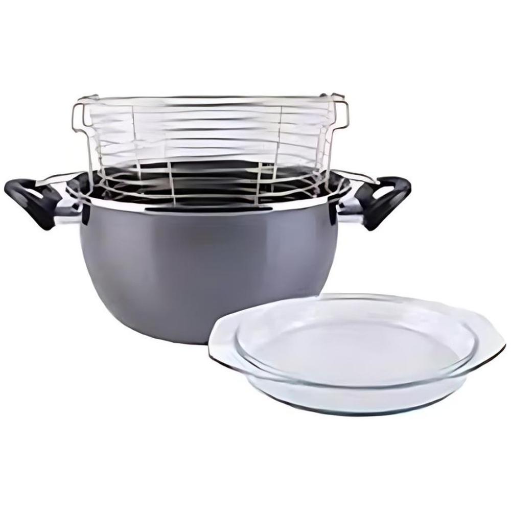 Friteuse avec Panier et Couverture Plastifié Authentique Cristal 24cm
