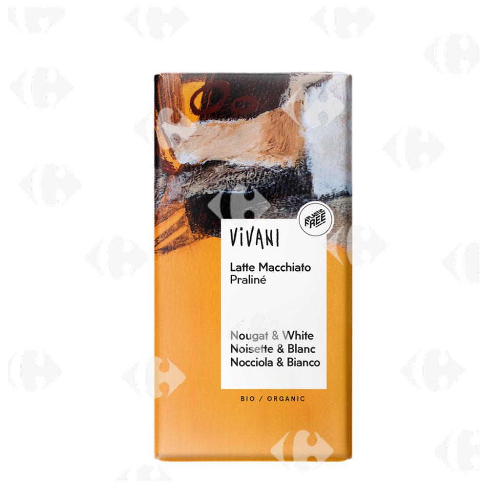 [683287] Tablette de Chocolat Latte Macchiato Praliné Bio Vivani 100g