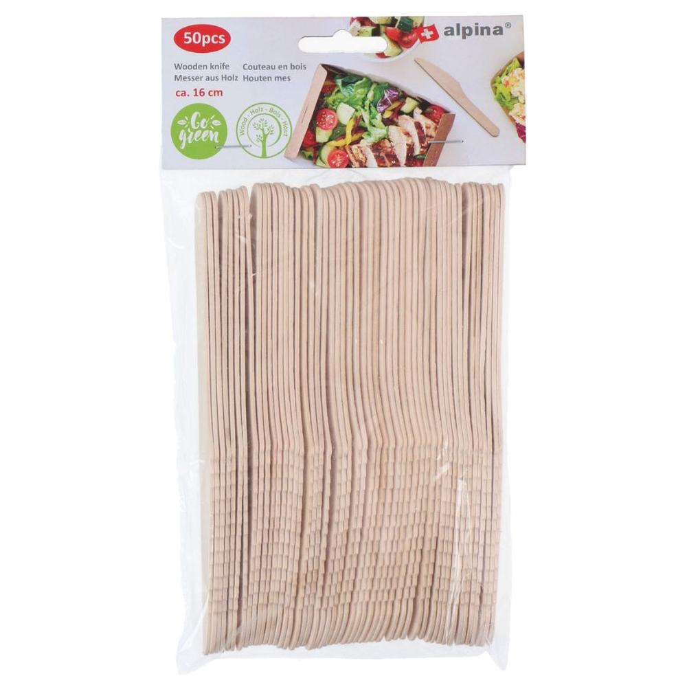 Couteaux en Bois 16cm 50 unités.
