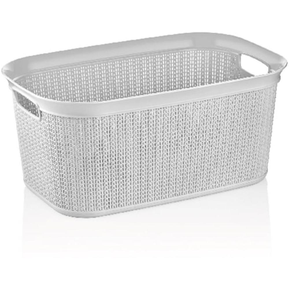 [609955] Panier à Linge en Plastique Rectangulaire Ucsan 56,6x36,6x25,5cm 38L
