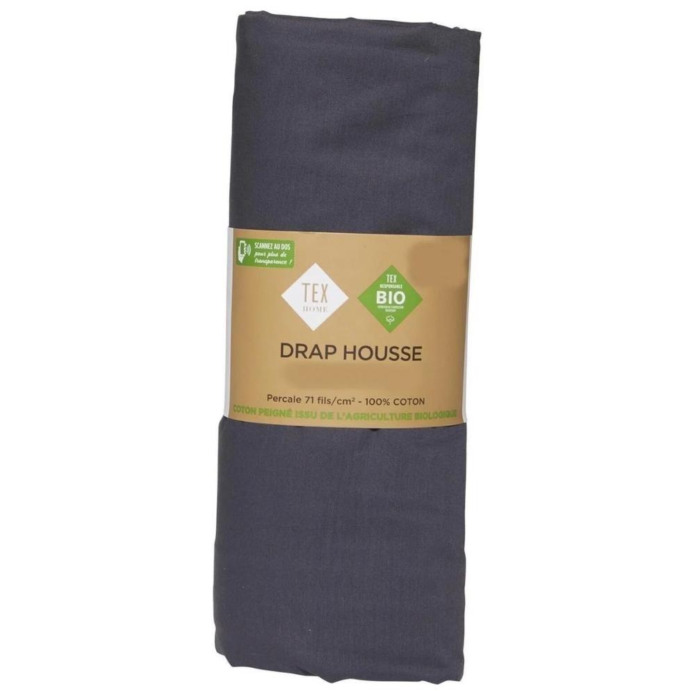 Drap Housse Gris Tex home 180x200 cm